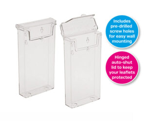 Exterior 1/3 A4 Wall Mounted Leaflet Dispenser with Lid