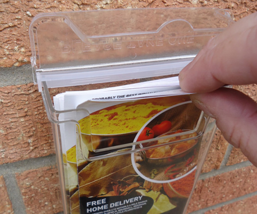 Exterior 1/3 A4 Wall Mounted Leaflet Dispenser with Lid - Image 4