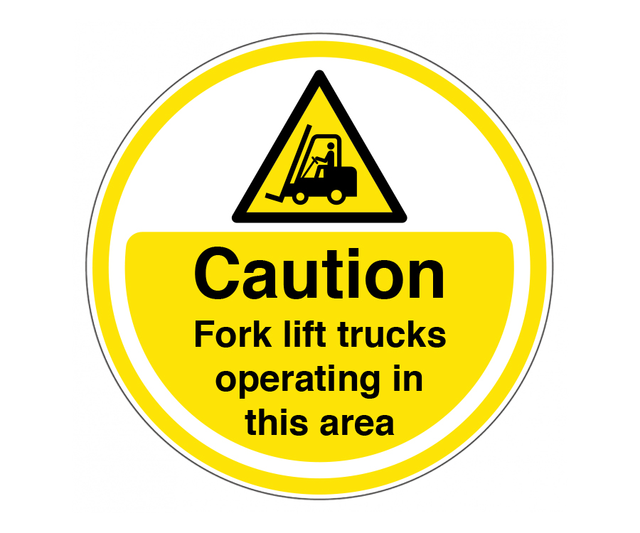 Caution Fork Lift Trucks Operating in this Area Floor Graphic