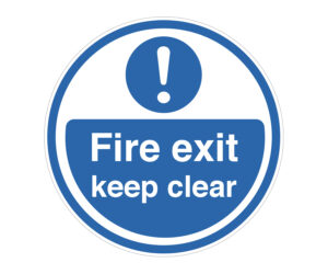 Fire Exit Keep Clear Floor Graphic
