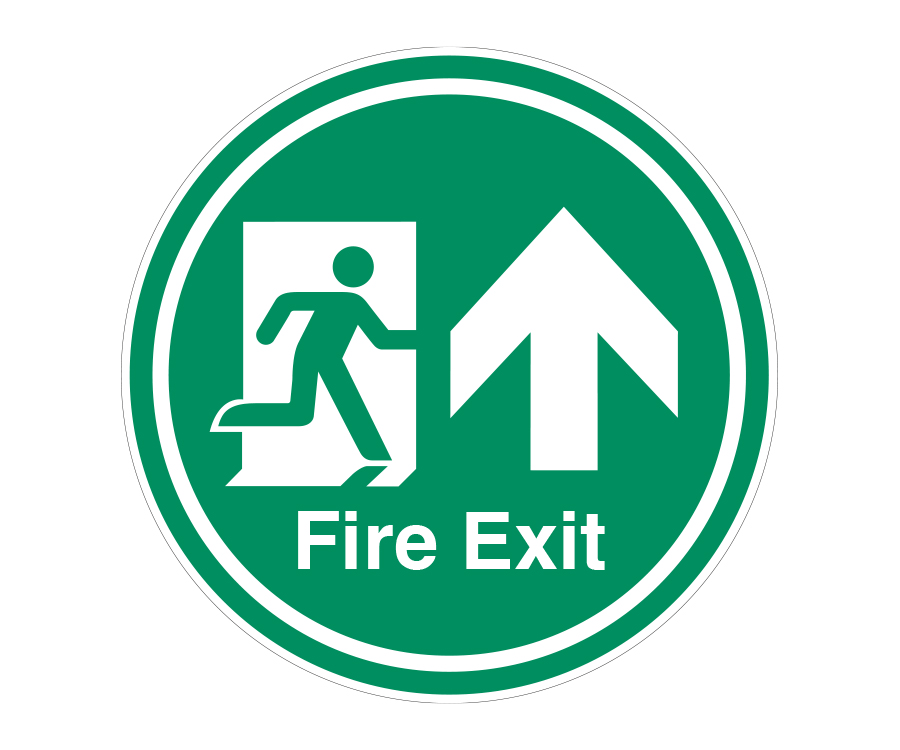 Fire Exit Arrow Up Floor Graphic