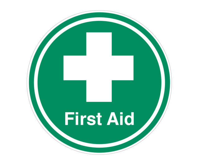 First Aid Floor Graphic Cater Signs 