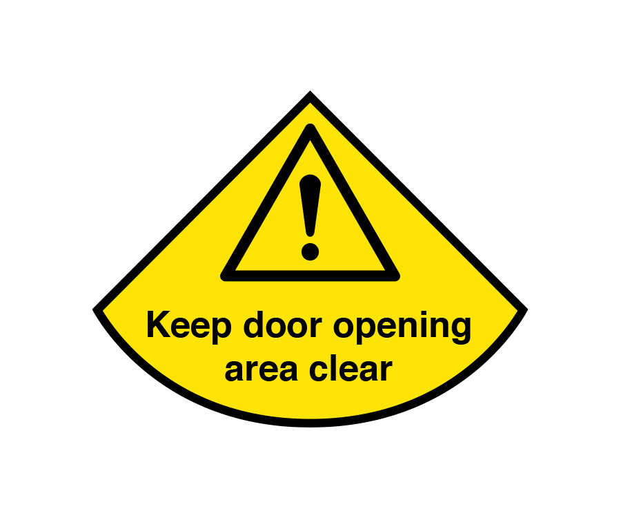 Keep Door Opening Area Clear - Wedge Floor Graphic