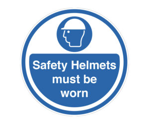 Safety Helmets Must Be Worn Floor Graphic
