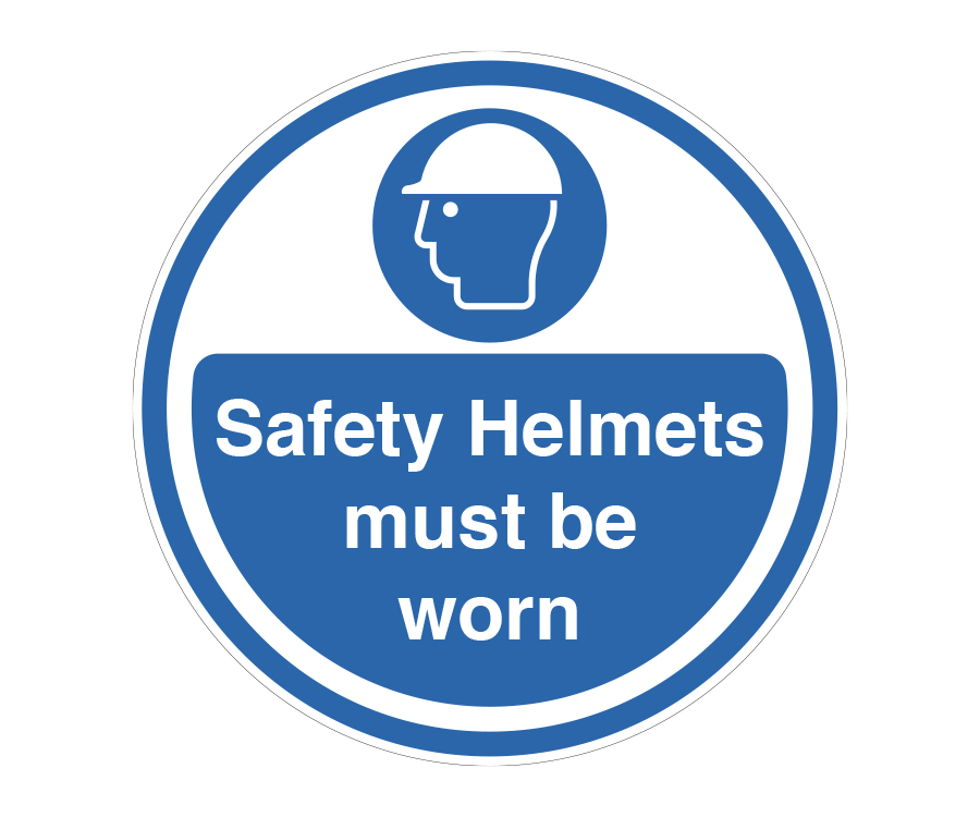 Safety Helmets Must Be Worn Floor Graphic