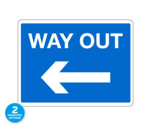 Way Out Arrow Left Traffic Notice