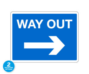 Way Out Arrow Right Traffic Notice
