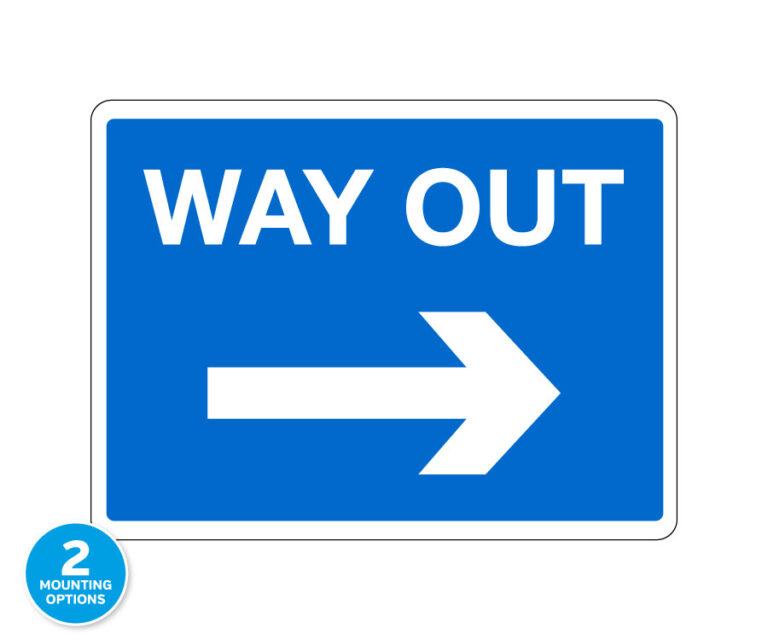 Way Out Arrow Right Traffic Notice