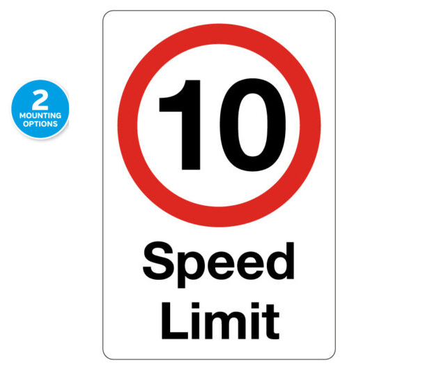 10 MPH Speed Limit Notice