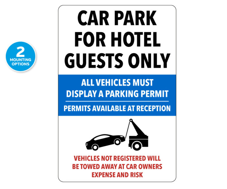 Car Park for Guests Only - Permit Parking Notice