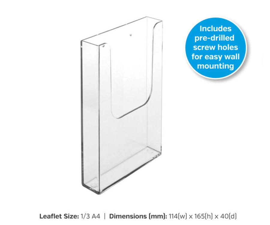 1/3 A4 Wall Mounted Leaflet Dispenser