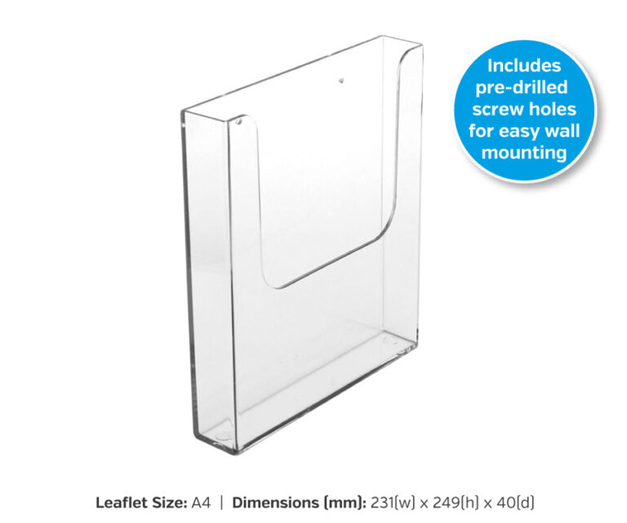 A4 Wall Mounted Leaflet Dispenser