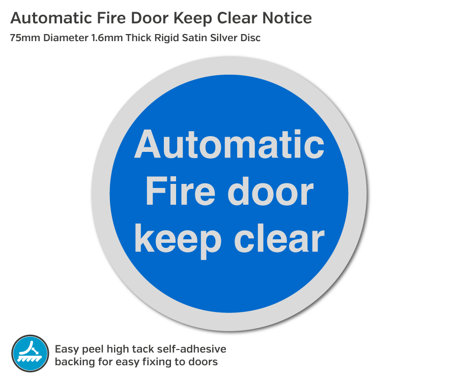 ds030 automatic fire door keep clear 75mm disc
