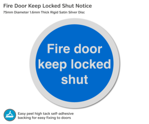 Fire Door Keep Locked Shut Notice - 75mm Disc