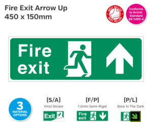Fire Exit Man Arrow Up Sign