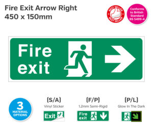 Fire Exit Man Arrow Right Sign