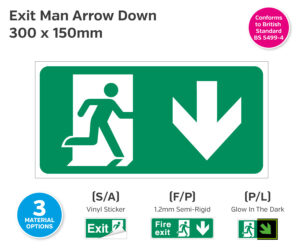 Exit Man Arrow Down Sign