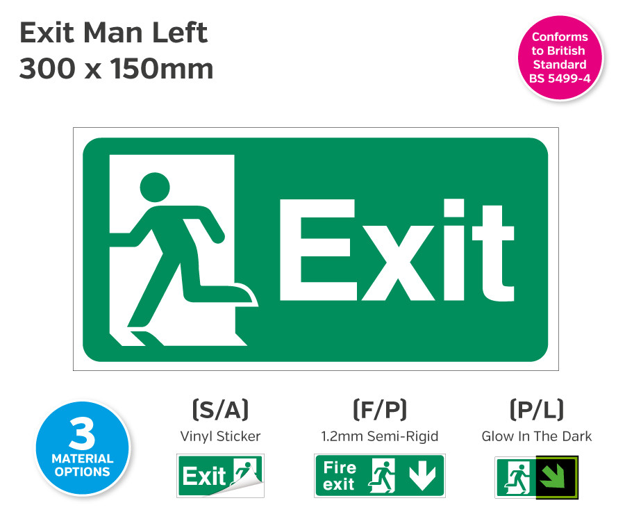 Exit Man Left Sign