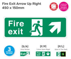 Fire Exit Man Arrow Up Right Sign