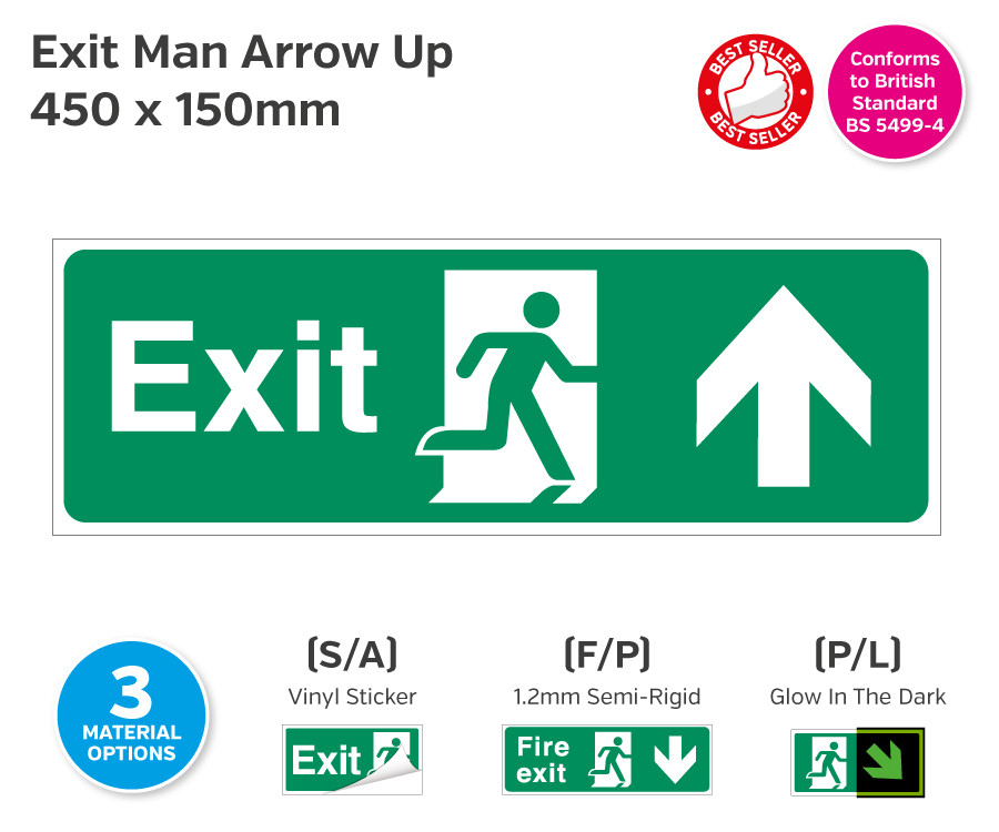 Exit Man Arrow Up Sign