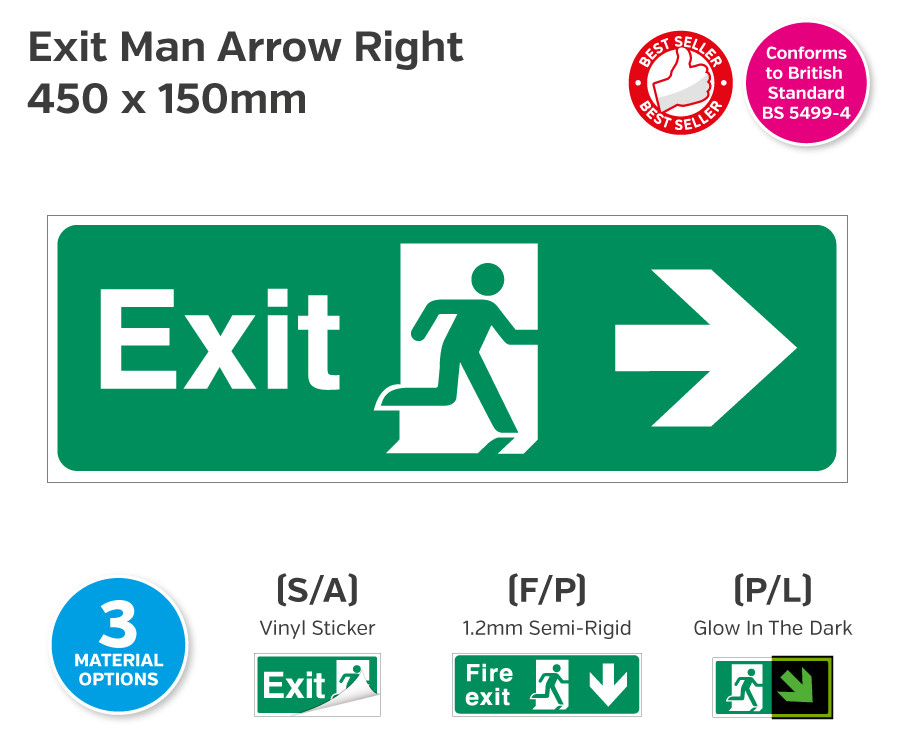 Exit Man Arrow Right Sign