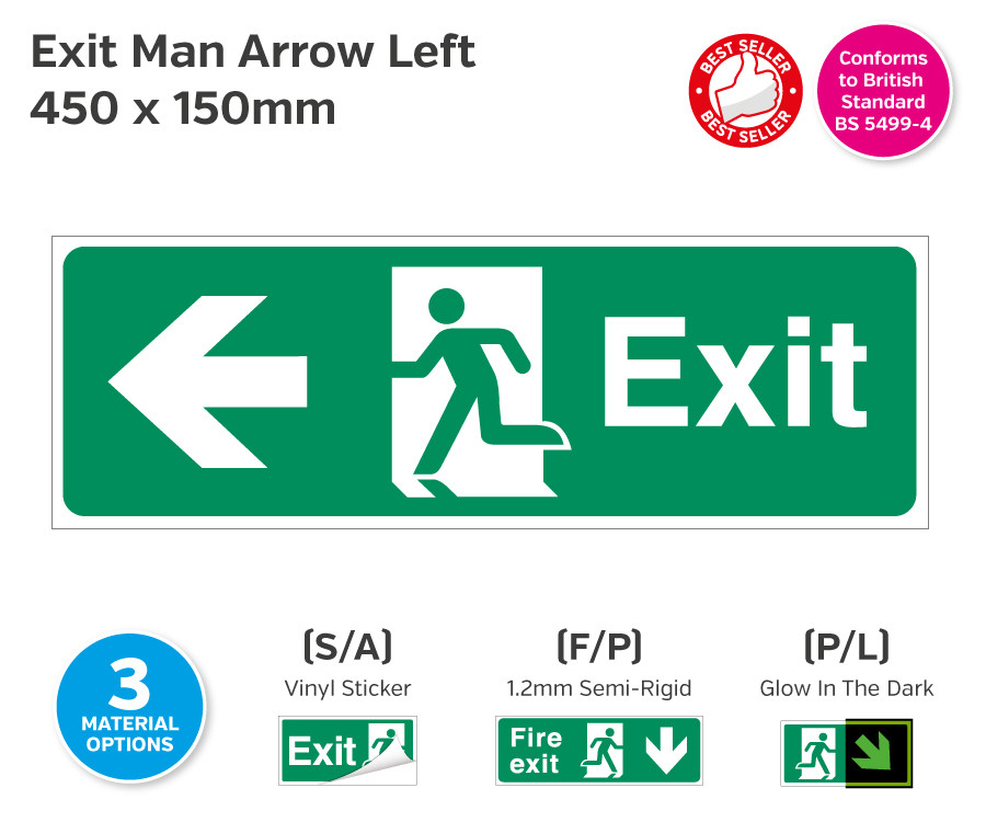 Exit Man Arrow Left Sign
