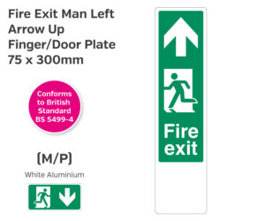 Fire Exit Man Left Arrow Up Door Finger Plate