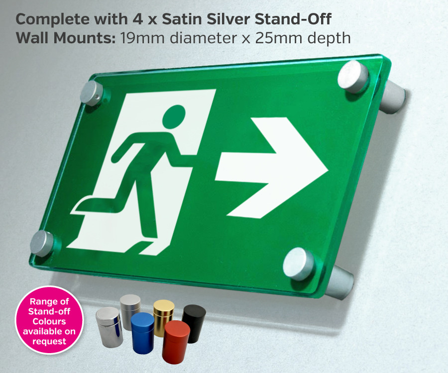 es407 premium acrylic exit man arrow down