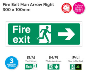 Fire Exit Man Arrow Right Sign