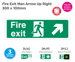 Fire Exit Man Arrow Up Right Sign