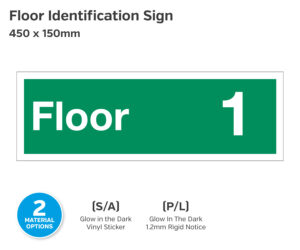 Floor Identification Sign - (Number or Letter) - 450 x 150mm