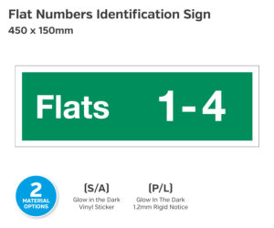 Flat Numbers Identification Sign - 450 x 150mm