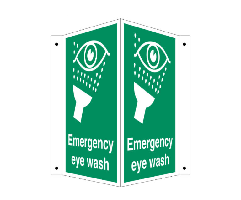 Emergency Eye Wash Projecting Notice