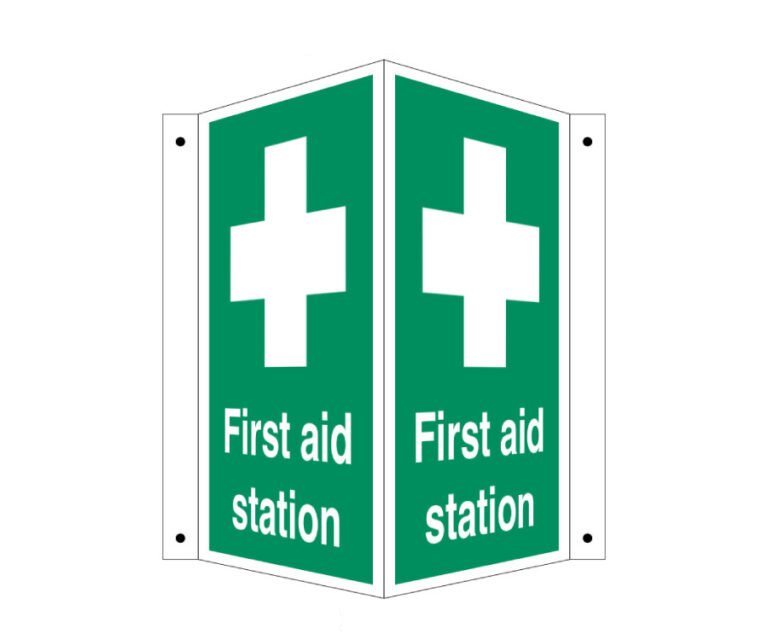 First Aid Station Projecting Notice
