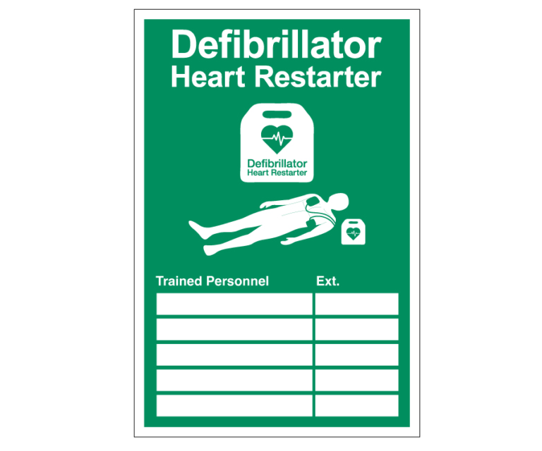 Defibrillator Trained Personnel Extension Number Notice