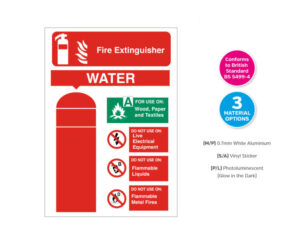 Water Fire Extinguisher Equipment Sign