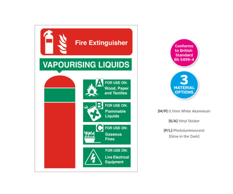 Vaporising Liquids Fire Extinguisher Equipment Notice