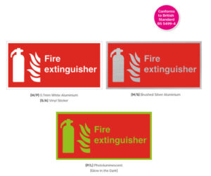 Fire Extinguisher Text & Symbol Notice