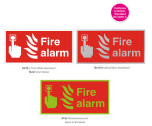Fire Alarm Text & Symbol Notice