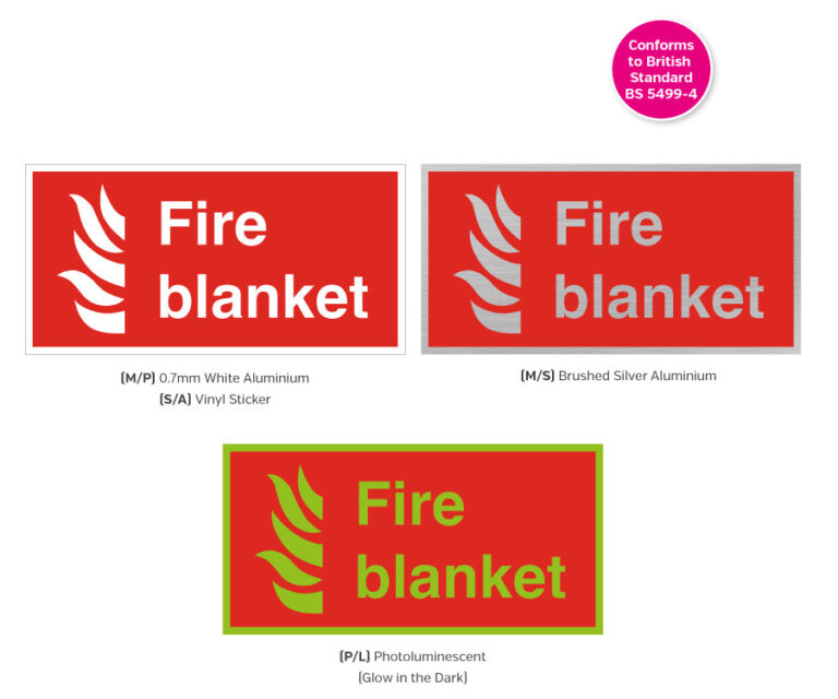 Fire Blanket Text & Symbol Notice