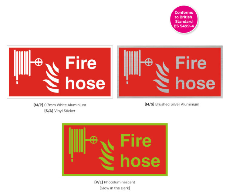 Fire Hose with Symbol Notice