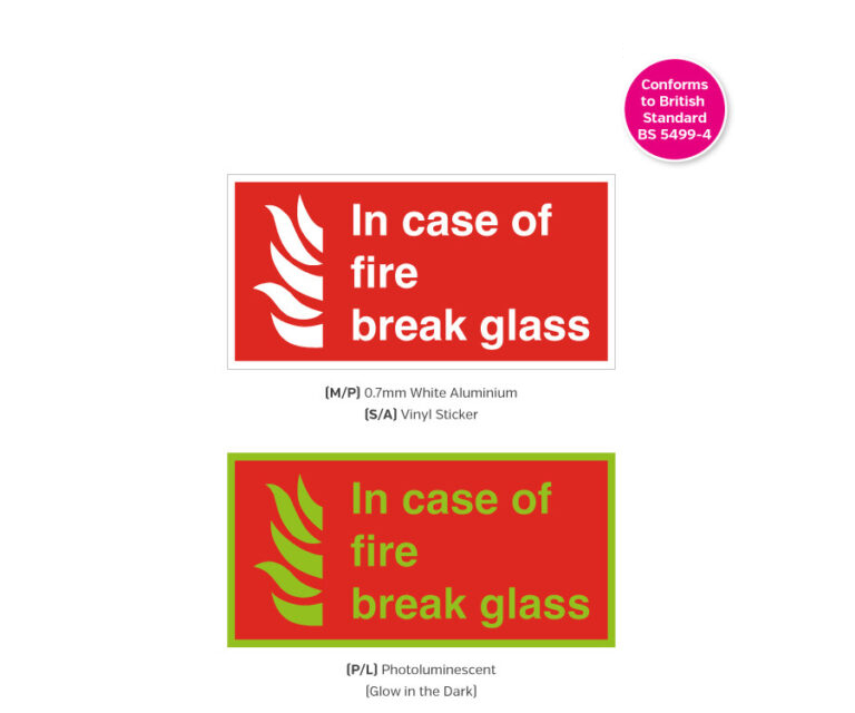 In Case of Fire Break Glass Notice
