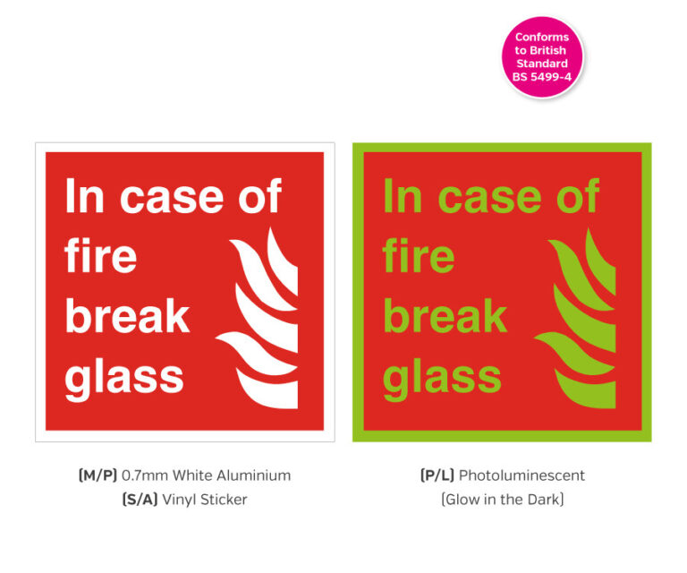 In Case of Fire Break Glass Notice