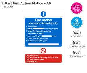 2 Part Fire Action Notice - A5