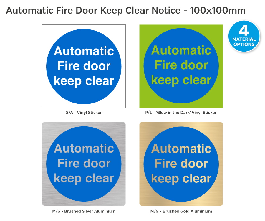 ms017 automatic fire door keep clear 100x100
