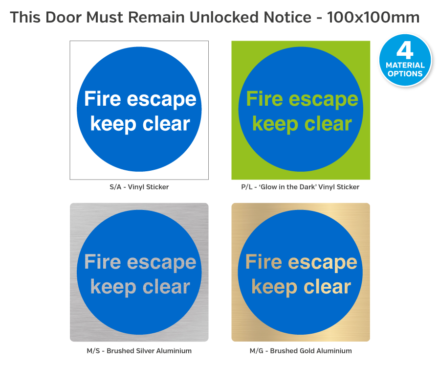 ms153 fire escape keep clear 100x100