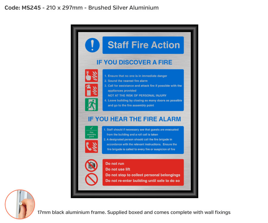 ms245-247 framed silver gold staff fire action a4