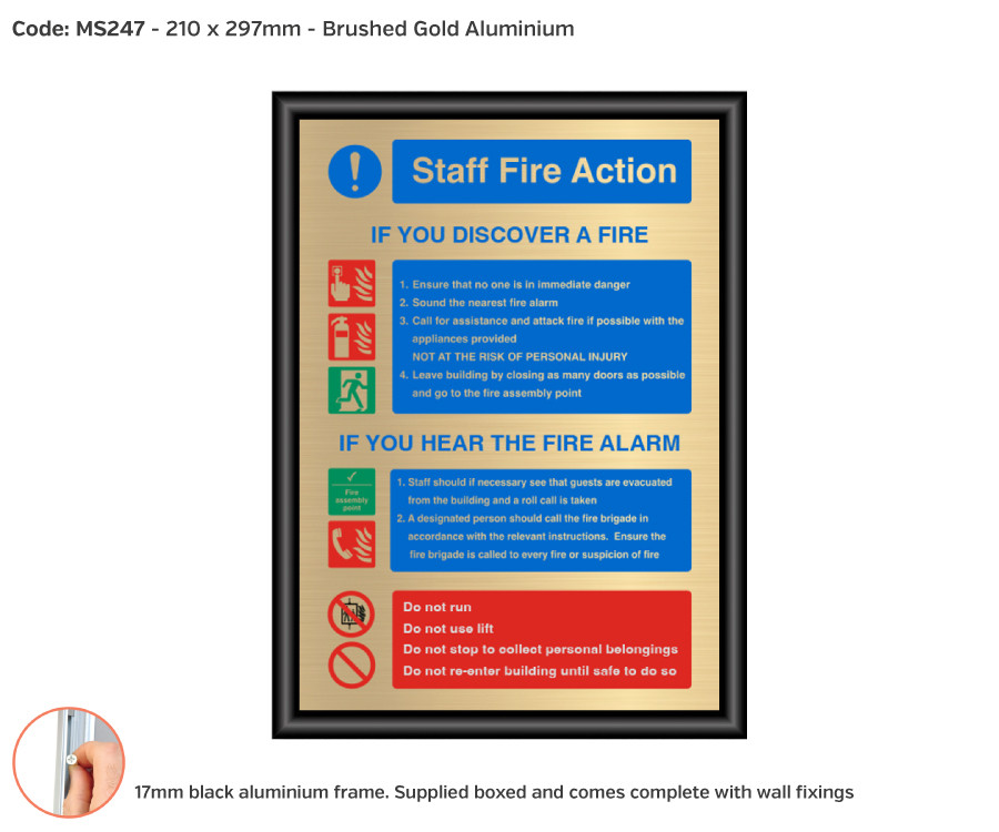 ms245-247 framed silver gold staff fire action a4