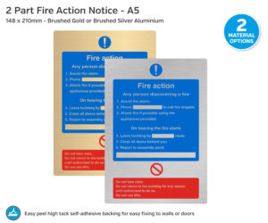 Premium 2 Part Fire Action Notice - A5