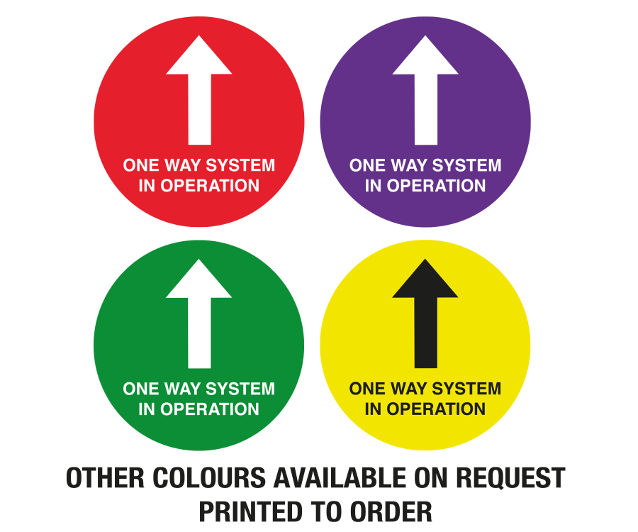 one way system signs colours